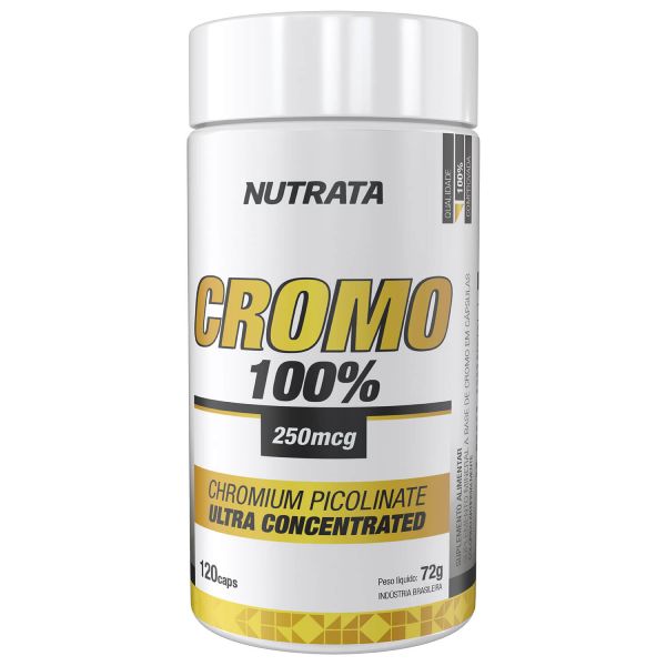 Cromo 100% – Picolinato de Cromo 250mcg (120 cápsulas) – Nutrata