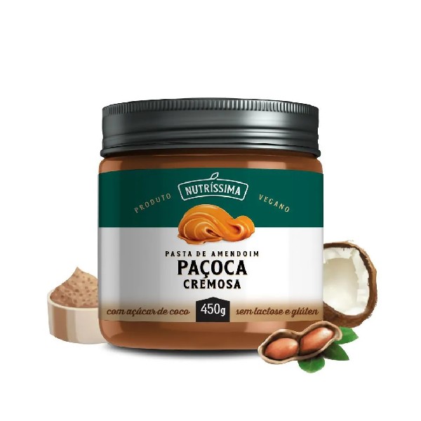 Pasta de Amendoim Paçoca Cremosa – Nutríssima (450g)