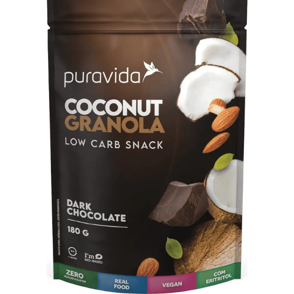 COCONUT GRANOLA (180GR) DARK CHOCO PURAVIDA